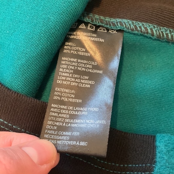 Urban Outfitters Long Sleeve Crewneck Crop Top Black & Teal Women’s XS - Picture 8 of 11